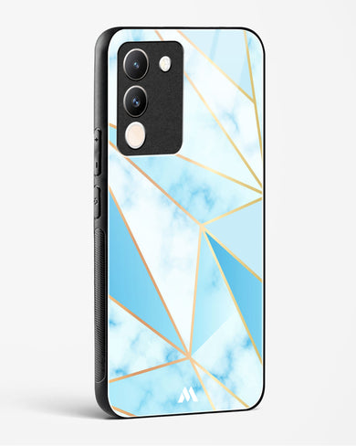 Marble Triangles Gold and Blue Glass Case Phone Cover (Vivo)