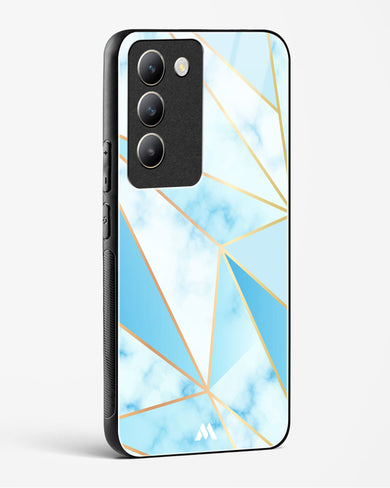 Marble Triangles Gold and Blue Glass Case Phone Cover (Vivo)