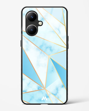 Marble Triangles Gold and Blue Glass Case Phone Cover (Vivo)