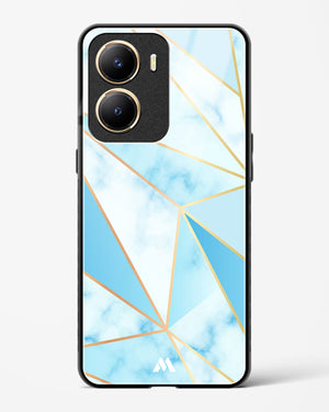 Marble Triangles Gold and Blue Glass Case Phone Cover-(Vivo)