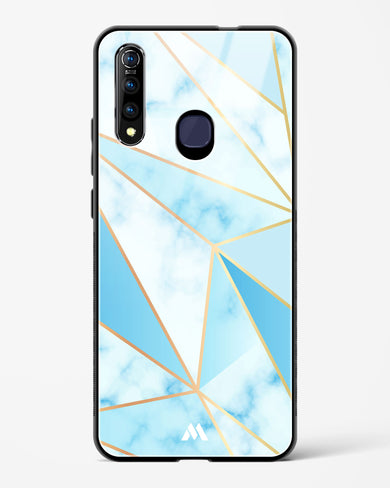 Marble Triangles Gold and Blue Glass Case Phone Cover-(Vivo)