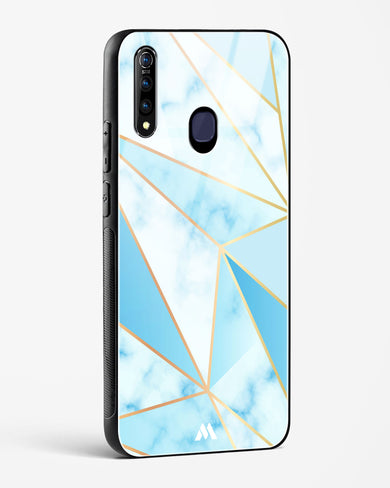 Marble Triangles Gold and Blue Glass Case Phone Cover-(Vivo)