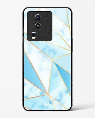 Marble Triangles Gold and Blue Glass Case Phone Cover-(Vivo)