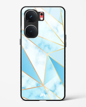 Marble Triangles Gold and Blue Glass Case Phone Cover (Vivo)
