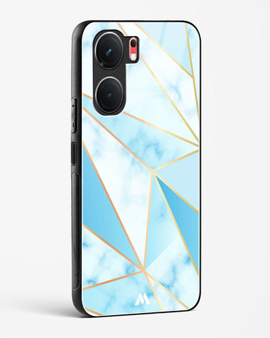 Marble Triangles Gold and Blue Glass Case Phone Cover (Vivo)