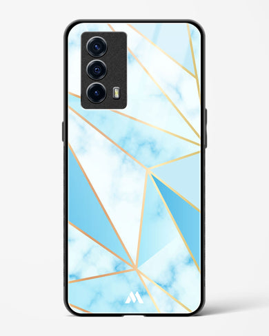 Marble Triangles Gold and Blue Glass Case Phone Cover-(Vivo)