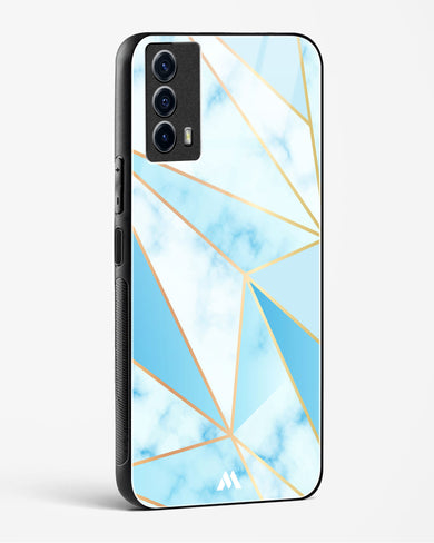 Marble Triangles Gold and Blue Glass Case Phone Cover-(Vivo)