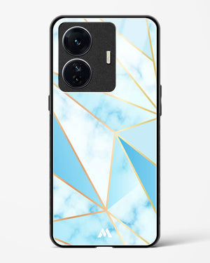 Marble Triangles Gold and Blue Glass Case Phone Cover-(Vivo)