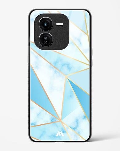 Marble Triangles Gold and Blue Glass Case Phone Cover (Vivo)