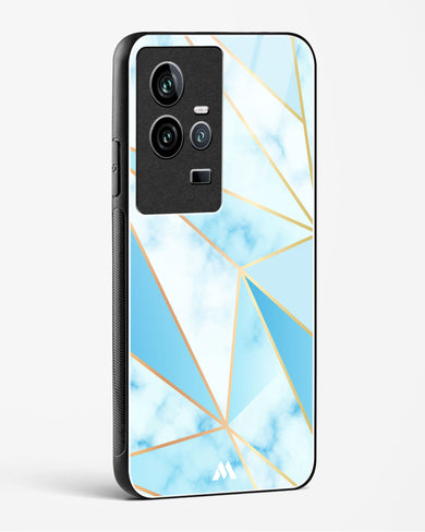 Marble Triangles Gold and Blue Glass Case Phone Cover-(Vivo)