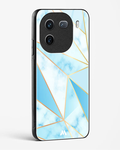 Marble Triangles Gold and Blue Glass Case Phone Cover-(Vivo)