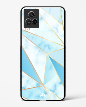 Marble Triangles Gold and Blue Glass Case Phone Cover-(Vivo)