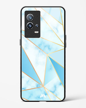 Marble Triangles Gold and Blue Glass Case Phone Cover-(Vivo)