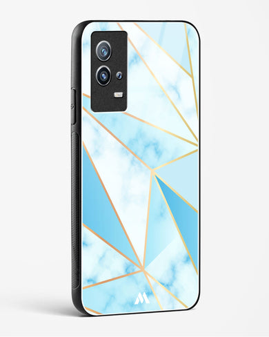 Marble Triangles Gold and Blue Glass Case Phone Cover-(Vivo)