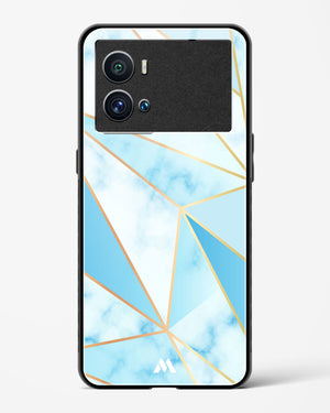 Marble Triangles Gold and Blue Glass Case Phone Cover-(Vivo)