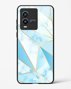 Marble Triangles Gold and Blue Glass Case Phone Cover-(Vivo)