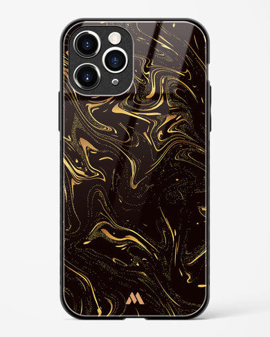 Black Gold Marble Glass Case Phone Cover (Apple)