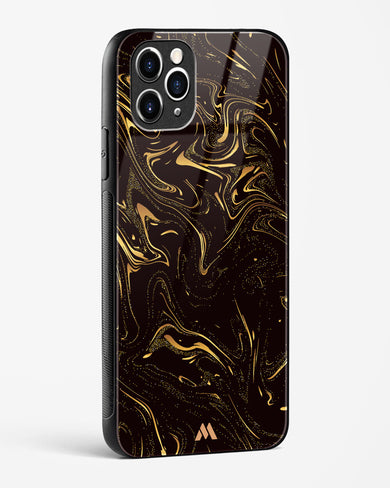 Black Gold Marble Glass Case Phone Cover (Apple)