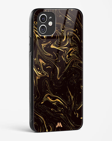 Black Gold Marble Glass Case Phone Cover (Apple)