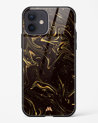 Black Gold Marble Glass Case Phone Cover (Apple)