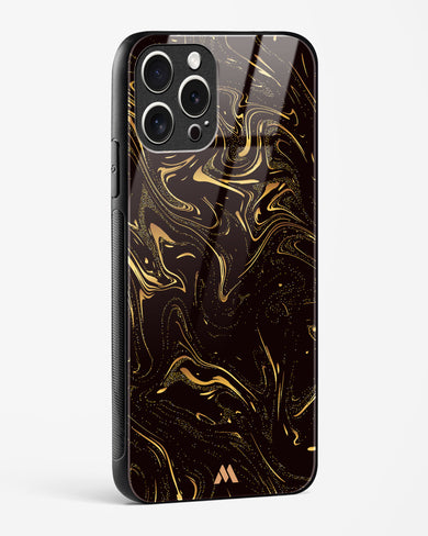 Black Gold Marble Glass Case Phone Cover (Apple)