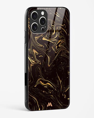 Black Gold Marble Glass Case Phone Cover (Apple)