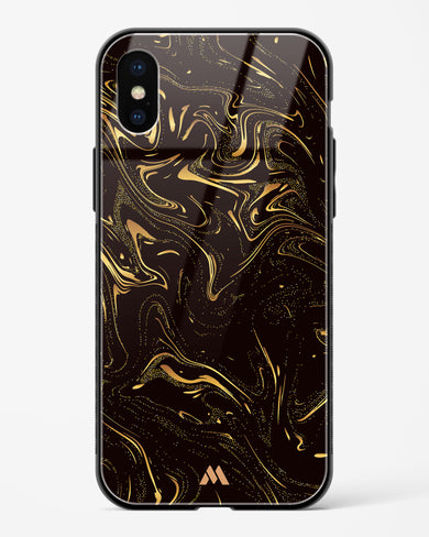 Black Gold Marble Glass Case Phone Cover (Apple)