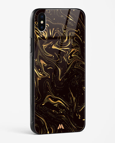 Black Gold Marble Glass Case Phone Cover (Apple)