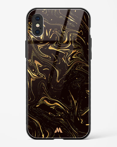 Black Gold Marble Glass Case Phone Cover (Apple)