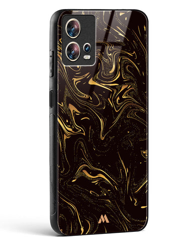 Black Gold Marble Glass Case Phone Cover (Motorola)