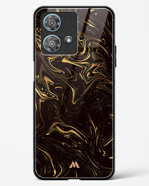 Black Gold Marble Glass Case Phone Cover-(Motorola)