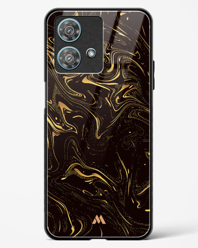 Black Gold Marble Glass Case Phone Cover (Motorola)