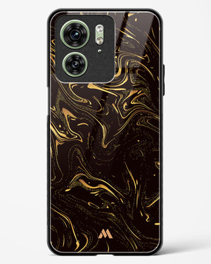 Black Gold Marble Glass Case Phone Cover (Motorola)