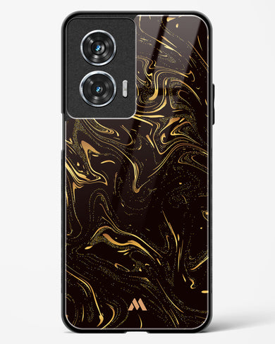 Black Gold Marble Glass Case Phone Cover (Motorola)