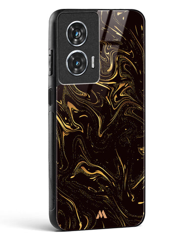 Black Gold Marble Glass Case Phone Cover (Motorola)