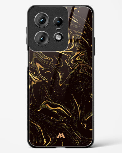 Black Gold Marble Glass Case Phone Cover (Motorola)