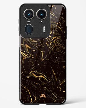 Black Gold Marble Glass Case Phone Cover (Motorola)