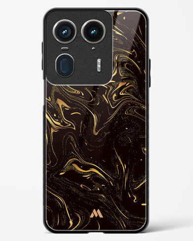 Black Gold Marble Glass Case Phone Cover (Motorola)