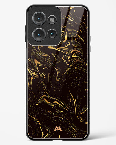 Black Gold Marble Glass Case Phone Cover (Motorola)