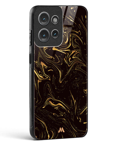 Black Gold Marble Glass Case Phone Cover (Motorola)