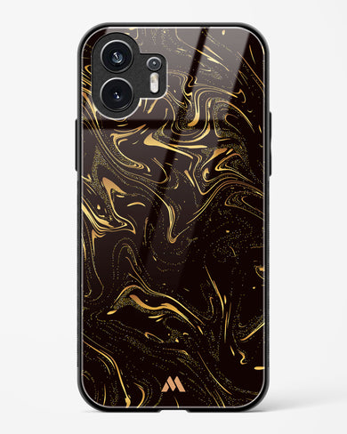 Black Gold Marble Glass Case Phone Cover (Nothing)