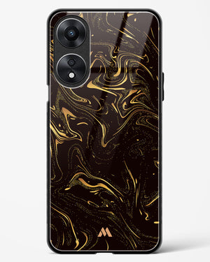 Black Gold Marble Glass Case Phone Cover-(Oppo)