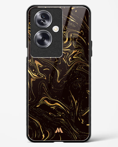 Black Gold Marble Glass Case Phone Cover-(Oppo)