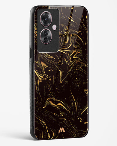 Black Gold Marble Glass Case Phone Cover-(Oppo)