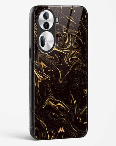 Black Gold Marble Glass Case Phone Cover-(Oppo)