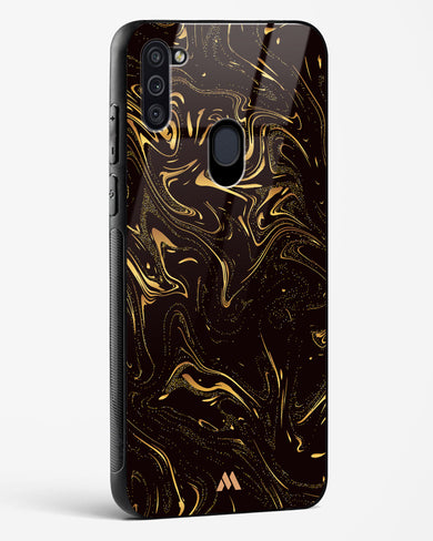 Black Gold Marble Glass Case Phone Cover-(Samsung)