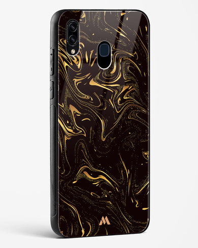 Black Gold Marble Glass Case Phone Cover-(Samsung)