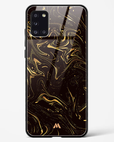 Black Gold Marble Glass Case Phone Cover-(Samsung)