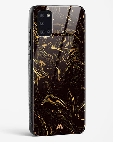 Black Gold Marble Glass Case Phone Cover-(Samsung)