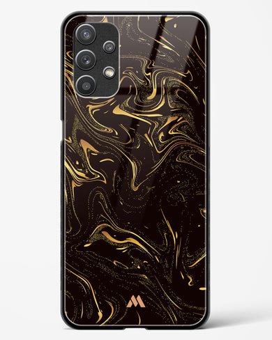 Black Gold Marble Glass Case Phone Cover-(Samsung)